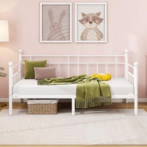 3ft Sofa Bed Steel Slats Platform Bed Frame 90x190 cm Children Bed For Living Room Guest Room