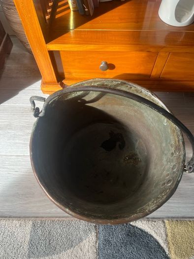 Antique Copper Log Bucket