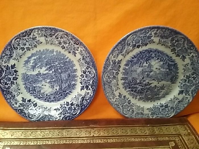 Two Blue/ White Tea Plates