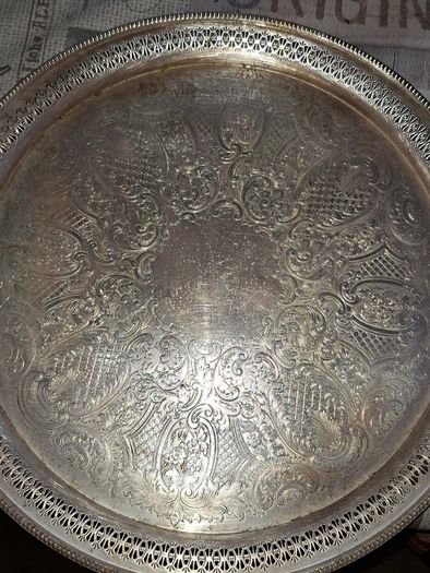 Lot of Large Old Silver Plate Trays for sale as a lot, Postage Available Price for the lot