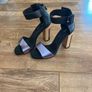 Miista black and lilac metallic block heel sandals Image 2