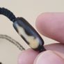 Vintage Himalayan Tibetan 3 Eyes Unique Pattern Agate Bead Pendant Necklace Image 4