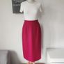 VINTAGE 1980s magenta pink high waist midi skirt Made in Ireland S 10 Barbiecore Image 2