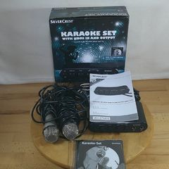 SilverCrest Karaoke Set Complete with HDMI - 2 Metal Microphones, Mixer & Cables Power Supply Instructions and Disk Boxed