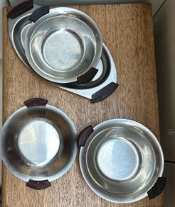 MCM Danish bowls and serving plate with teak handles