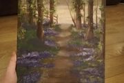 Hand Painted Woodland Scene on Canvas
