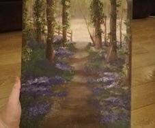 Hand Painted Woodland Scene on Canvas