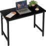 80 cm Computer Desk, Small Home Office Desk Study Writing Kid Table for Small Spaces, Simple PC Gaming Desk, Adjustable Feet, Black Image 2