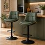 Set of 2 Bar stools with Backrest high quality PU leather Image 7