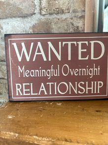 New with slight defects rustic 25cm x 16cm x 2cm wood sign