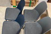 4 x Beautiful Solid Grey &amp; Navy Kitchen Dining Chairs - Can Deliver