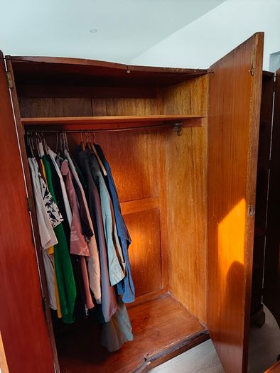 Matching Pair of Original Art Deco Walnut Wardrobes 1930s