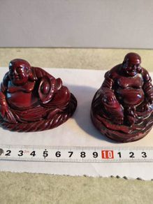 Small 2" Miniature Red Resin Buddha Figures Spiritual Hinduism