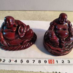 Small 2" Miniature Red Resin Buddha Figures Spiritual Hinduism