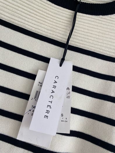 Caractere Black & White Striped Jumper Pullover Brand New Size S RRP e 79