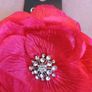 hair red flower clip Image 2