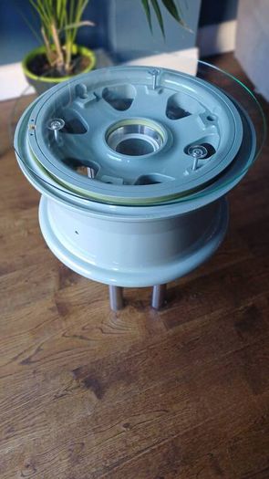 Up cycled Eurofighter Typhoon Main Wheel Coffee Table