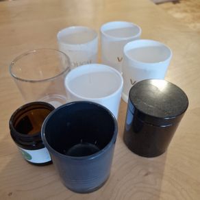 8 empty candle jars for candle making