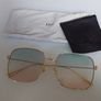 CHRISTIAN DIOR LKSA9 CD logo gold trim light blue square frame sunnies Image 3