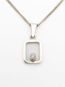 925 Vintage Sterling Silver CZ Necklace