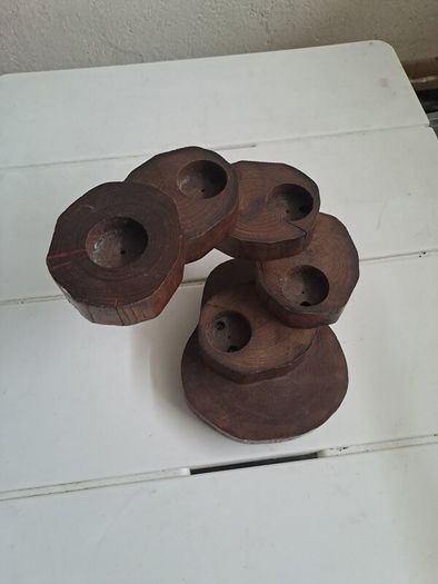 Teak Candle Holder