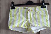 Summer Shorts neon yellow stripes fit Xs s never worn