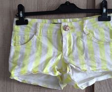 Summer Shorts neon yellow stripes fit Xs s never worn