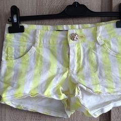 Summer Shorts neon yellow stripes fit Xs s never worn