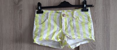 Summer Shorts neon yellow stripes fit Xs s never worn