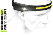 COB LED Headlamp Sensor Headlight with Built-in Battery Flashlight USB Rechargeable Head Lamp Torch 5 Lighting Modes Work Light Running Walking Cycling Bike