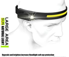 COB LED Headlamp Sensor Headlight with Built-in Battery Flashlight USB Rechargeable Head Lamp Torch 5 Lighting Modes Work Light Running Walking Cycling Bike