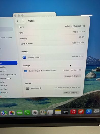 Apple Macbook Pro 14" M1 Pro-32GB RAM-500GB SSD-Excellent Condition-A2442