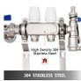 BRAND NEW 2-Branch PEX Radiant Floor Heating Manifold 1/2" Pex Manifold With Flow Meters Stainless Steel Radiant Floor Manifold Set Image 4