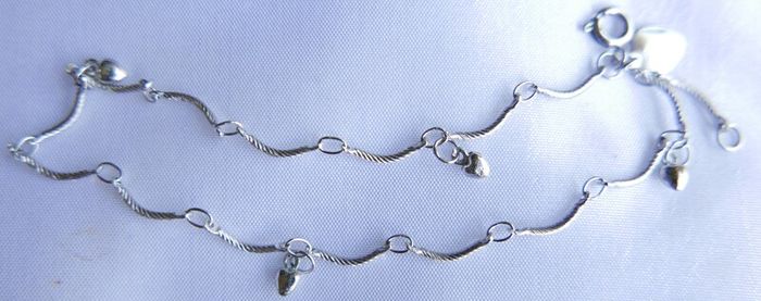 Vintage 18ct G P white Gold Plated Women's Bangle Bracelet L 9" - 2,97g