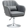 Swivel Lounge Chair with Lumbar Cushion Height Adjustable Dark Grey Metal Base Image 5