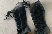Black Suede Boots -As New - Very Stylish