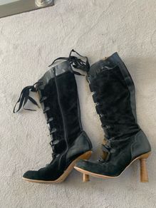 Black Suede Boots -As New - Very Stylish
