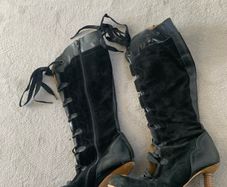 Black Suede Boots -As New - Very Stylish