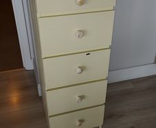 Wooden children chest of drawers with top mirror