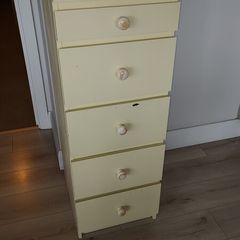 Wooden children chest of drawers with top mirror