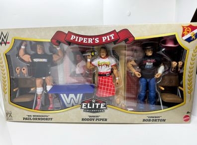 Wwe Mattel Elite Pipers Pit Set Rowdy Roddy Piper ,Mr Wonderful Paul Orndorff ,Cowboy Bob Orton