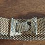 Vintage gold plated metal mesh bracelet. Image 6