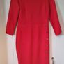 Phase Eight Leanna Dress - Size 12 - Red with Gold Button detail Image 3