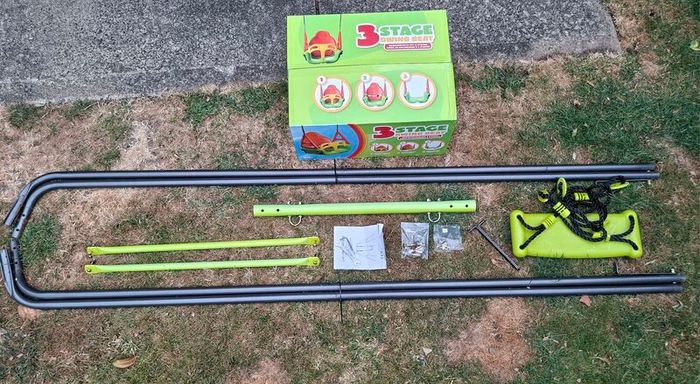 Single seat metal swing set and Baby seat attachment