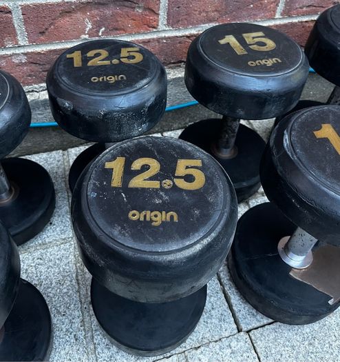 172kg used rubber dumbbells