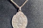 1937 Irish Sterling Silver Communion Medal and original silver chain