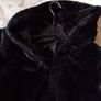 Black fur jacket with hood age 11-12 Image 2