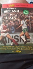 Ireland v Italy 1985 match programme