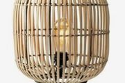 Rattan and Iron Table Lamp