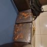 6 leather chairs with grey washable covers Image 3